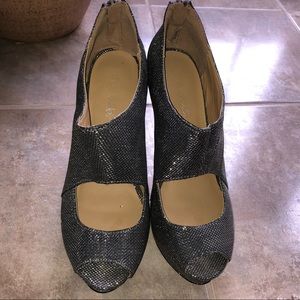 Sparkly Black Strap Heels